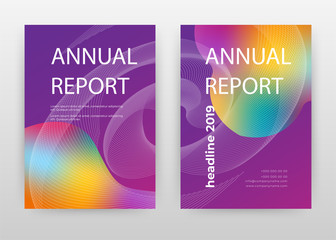 Geometric colorful round liquid shapes design for annual report, brochure, flyer, poster. Purple background vector illustration for flyer, leaflet, poster. Business abstract A4 brochure template.