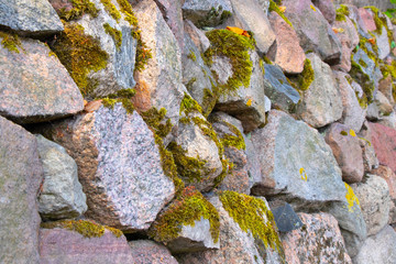 stone wall with moss