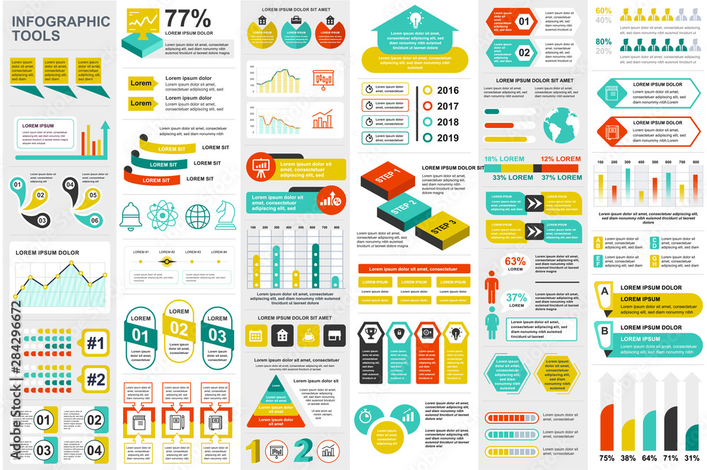 Leinwandbilder infographic elements data visualization vector design template. can be used for steps, options, busi
