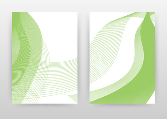Green waved lines design for annual report, brochure, flyer, poster. Green wave lines on white background vector illustration for flyer, leaflet, poster. Business abstract A4 brochure template.