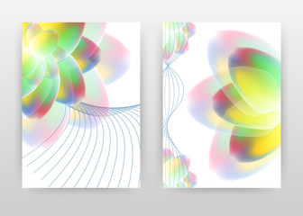 Fototapeta premium Colorful flower petal and waved lines design for annual report, brochure, flyer, poster. Flower petal background vector illustration for flyer, leaflet, poster. Business abstract A4 brochure template.