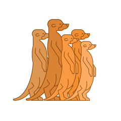 Meerkats family icon. Small mongoose sign. vector illustration