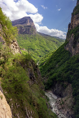 Mountain settlement high in the mountains nowadays,nature and way of life.