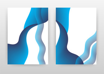 Blue wave shapes design for annual report, brochure, flyer, poster. Isolated blue waves on white background vector illustration for flyer, leaflet, poster. Business abstract A4 brochure template.