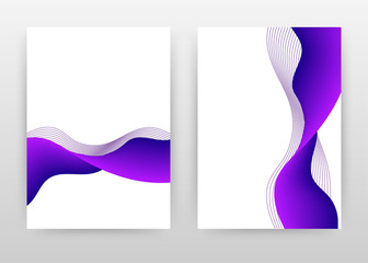 Purple waves and waved lines design for annual report, brochure, flyer, poster. Isolated waves background vector illustration for flyer, leaflet, poster. Business abstract A4 brochure template.