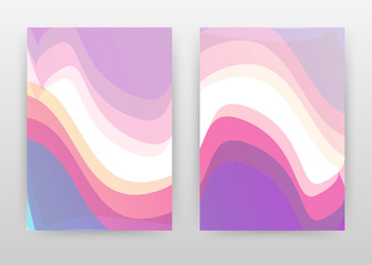 Pink, purple waves design for annual report, brochure, flyer, poster. Abstract colorful waves background vector illustration for flyer, leaflet, poster. Business abstract A4 brochure template.