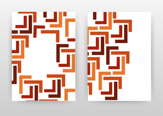 Brown orange lined design for annual report, brochure, flyer, poster. Abstract corner lines on white background vector illustration for flyer, leaflet, poster. Business abstract A4 brochure template.