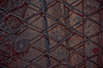 square mesh on the fence