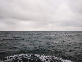 Beautiful waves of a stormy sea