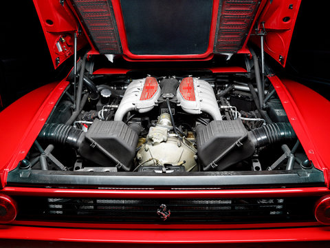 Aachen, Germany, June 14, 2013: Arranged Street shot of an historic Ferrari 512B testarossa Car. 