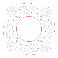 Frame template with doodle elements.