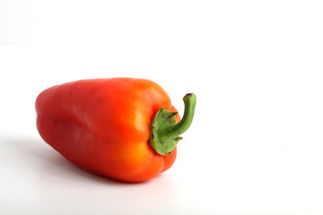 red sweet pepper isolated on white background