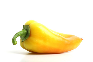 Yellow sweet pepper isolated on white background