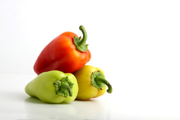 sweet peppers isolated on white background