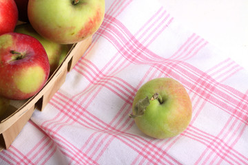 view over pile of apples in a basket