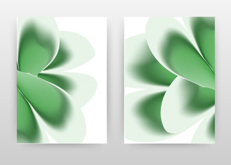Green flower petals design of annual report, brochure, flyer, poster. Green flower concept background vector illustration for flyer, leaflet, poster. Business abstract A4 brochure template.