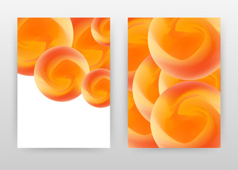 Orange round 3d design of annual report, brochure, flyer, poster. Orange abstract background vector illustration for flyer, leaflet, poster. Business abstract A4 brochure template.