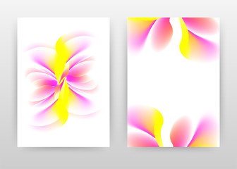 Yellow pink pure clear flower concept design of annual report, brochure, flyer, poster. Flower petal on white background vector illustration for flyer, leaflet, poster. abstract A4 brochure template.