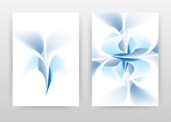 Blue flower petal design of annual report, brochure, flyer, poster. Blue flower concept on white background vector illustration for flyer, leaflet, poster. Business abstract A4 brochure template.