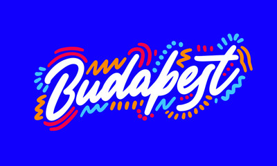 Budapest Handwritten city name.Modern Calligraphy Hand Lettering for Printing,background ,logo, for posters, invitations, cards, etc. Typography vector.