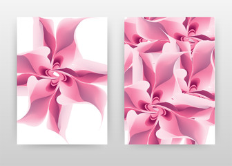 Pink red flower concept design of annual report, brochure, flyer, poster. Flower concept on white background vector illustration for flyer, leaflet, poster. Business abstract A4 brochure template.