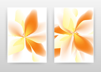 Yellow red 3d flower petal design of annual report, brochure, flyer, poster. orange yellow flower on white background vector illustration flyer, leaflet, poster. Business abstract A4 brochure template