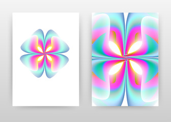 Aqua blue pink flower petal on white design of annual report, brochure, flyer, poster. Blue flower concept on white background vector illustration flyer, leaflet, poster. abstract A4 brochure template