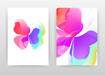 Red purple blue flower concept abstract design of annual report, brochure, flyer, poster. Colorful floral on white background vector illustration flyer, leaflet, poster. Business A4 brochure template.