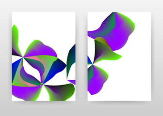 Purple green flower concept abstract design of annual report, brochure, flyer, poster. Colorful concept on white background vector illustration flyer, leaflet, poster. Business A4 brochure template.