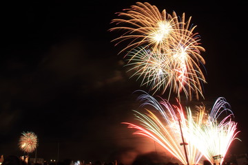 打ち上げ花火　関門海峡花火大会　福岡　日本