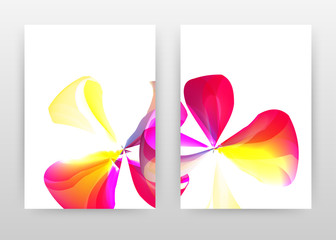 Red yellow flower abstract design of annual report, brochure, flyer, poster. Red yellow flower on white background vector illustration for flyer, leaflet, poster. Business A4 brochure template.
