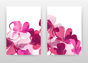 Red pink flower petals concept. abstract design of annual report, brochure, flyer, poster. Red flowers on white background vector illustration for flyer, leaflet, poster. Business A4 brochure template