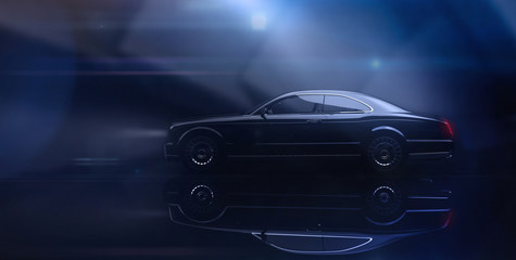 Obraz na płótnie Canvas Modern luxury car in motion (3D Illustration)