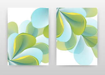 Blue green concept abstract design of annual report, brochure, flyer, poster. Blue green flower concept background vector illustration for flyer, leaflet, poster. Business A4 brochure template.