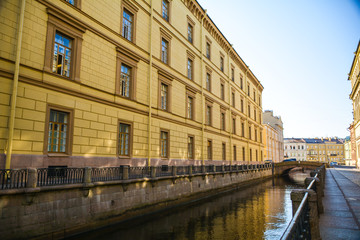 Fototapeta na wymiar The Swan Canal Embankment at the Winter Palace, St. Petersburg, Russia