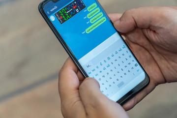 Writing alien messages with hieroglyphs on a smartphone