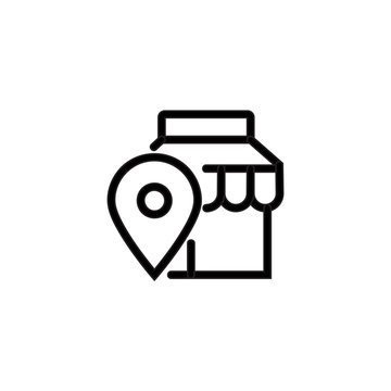 Find Merchant Icon Find Store Vector Isolated On Background. Trendy Sweet Symbol. Pixel Perfect. Illustration EPS 10. - Vector