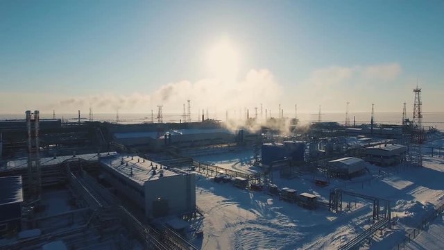 gas distribution station in the northern region of Russia