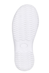 Sole of sport tracking shoes snickers individual design close up isolated one