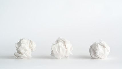 Crumple paper ball for garbage an office team