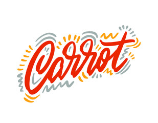 Carrot hand drawn illustration. Template for card banner and poster for bar menu and restaurant. Vector illustration