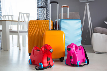 Travel baggages ready to go for vacations