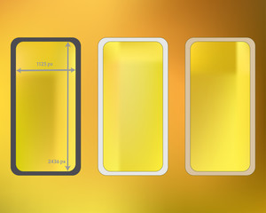 Mesh, gold colored phone backgrounds kit.