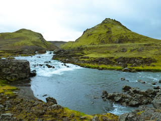 Naklejka na ściany i meble Iceland Hiking Trail Landmannalaugar 