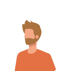 young and casual man with beard character