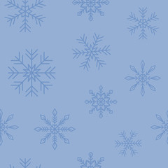 seamless pattern blue snowflake background vector illustration EPS10