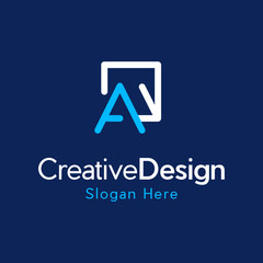 Letter A logo design. initial A brand design concept, A logo, modern design letter simple