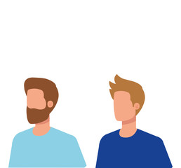 young and casual men characters