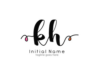 K H KH Initial brush color logo template vetor