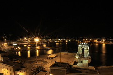 ancona harbor and city long exposure